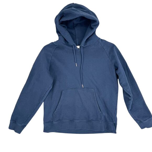 Sandro Hoodie Blue Striped Pullover Cotton Stripe Large - Picture 2 of 5